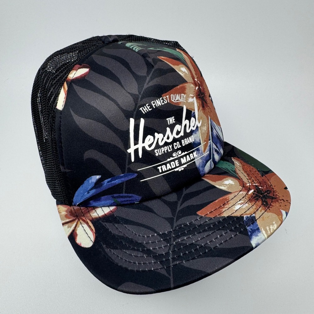 Herschel Supply Co Floral Mesh Trucker‎ Hat Black Snapback Cap Mens Womens OSFM